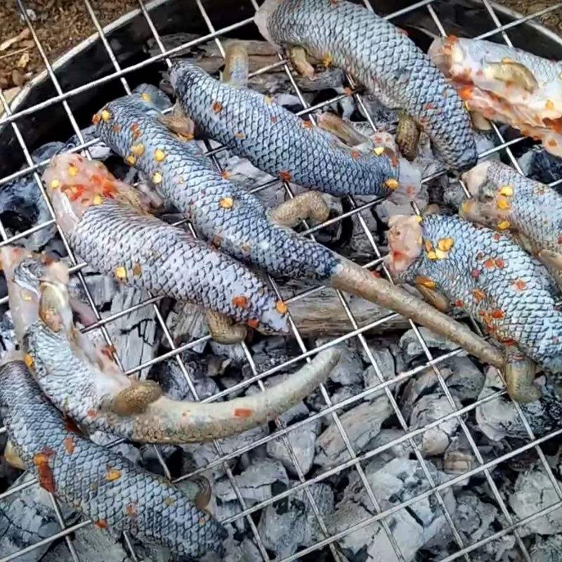 Step 2 Grill the Lizard Snake Grilled Lizard Snake with Salt and Chili