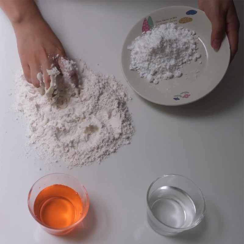Step 1 Mixing the cake batter for Lotus Flower Cake