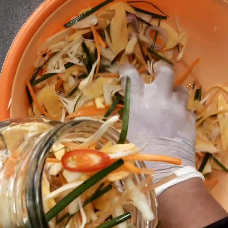 Step 4 Prepare vinegar and sugar mixture and soak the jackfruit Pickled young jackfruit