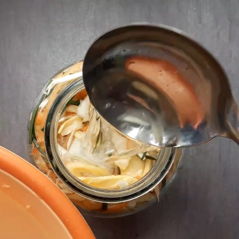 Step 4 Prepare vinegar and sugar mixture and soak the jackfruit Pickled young jackfruit