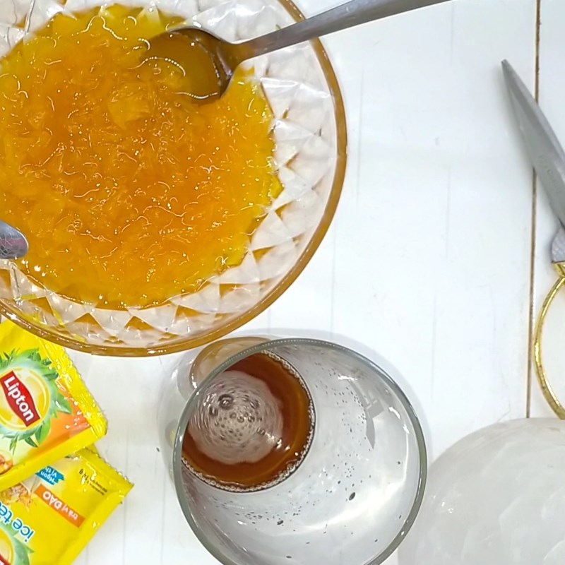 Step 3 Brew tea and complete Peach Tea