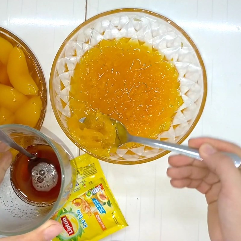 Step 3 Brew tea and complete Peach Tea