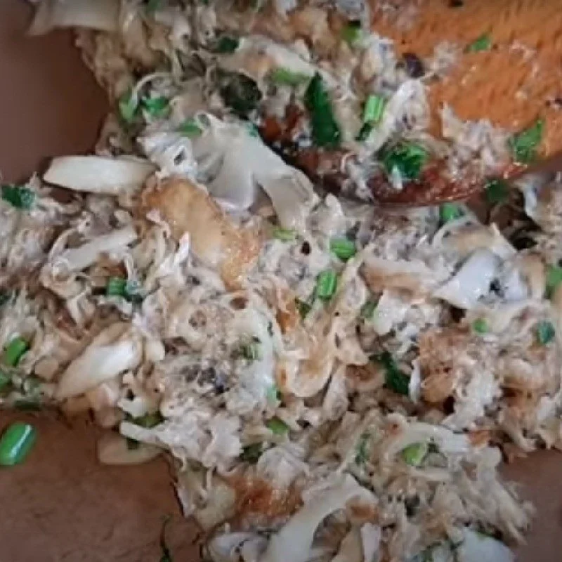 Step 2 Make the filling for stuffed bitter gourd with vegetarian meat