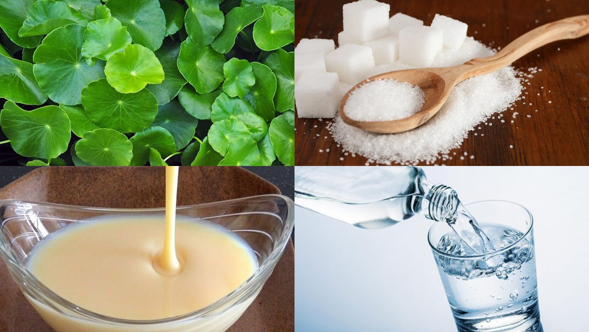 Ingredients for the dish of pennywort condensed milk