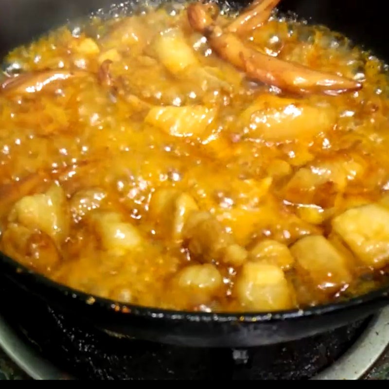 Step 3 Braised squid Salted squid with pork belly