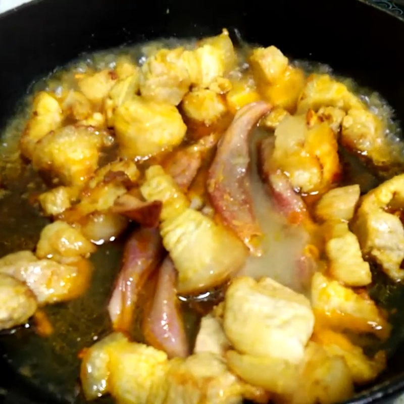 Step 3 Braised squid Salted squid with pork belly