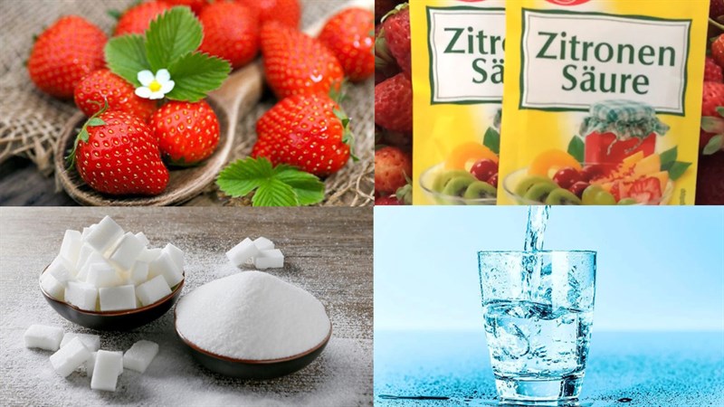 Ingredients for strawberry syrup