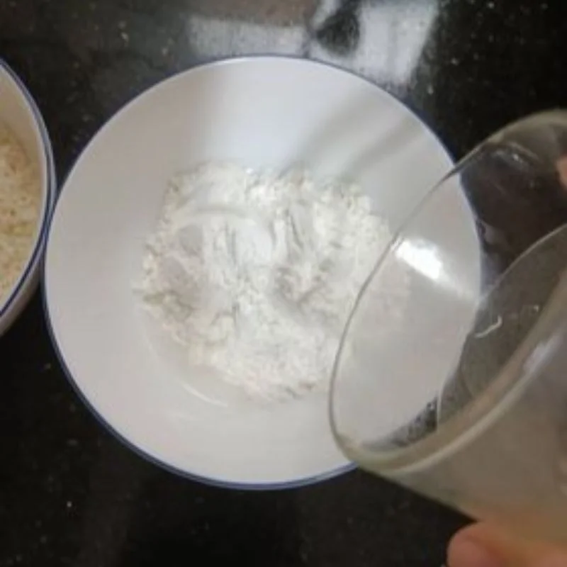 Step 1 Prepare eggplant and mix batter for fried eggplant rolls with meat
