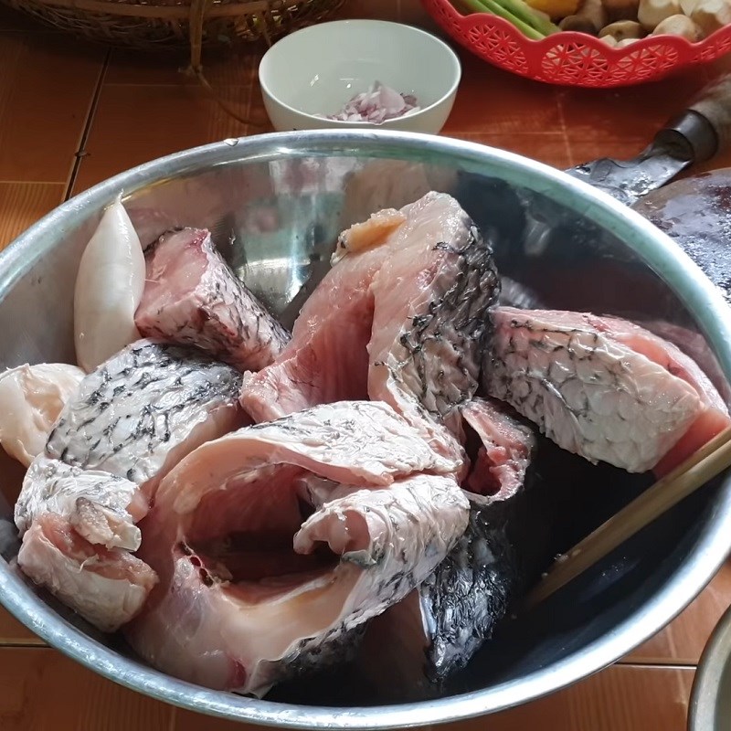 Step 1 Prepare the fish for Fish Hotpot