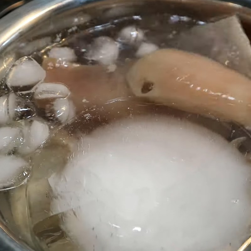 Step 1 Prepare the pork skin for Banana Flower and Pork Skin Salad