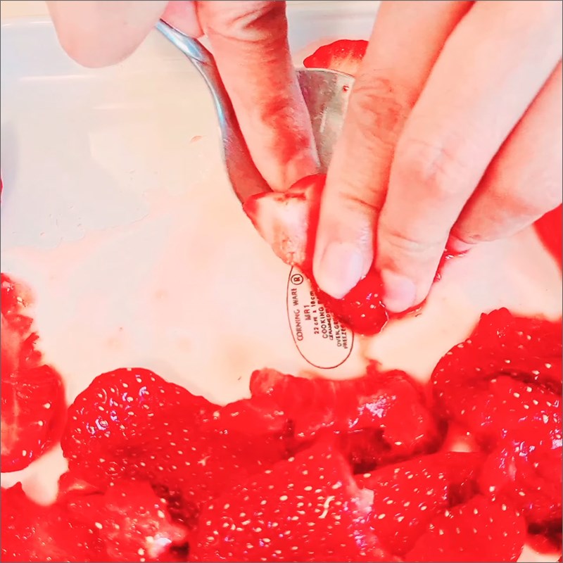 Step 1 Prepare strawberries Strawberry Syrup with Sugar