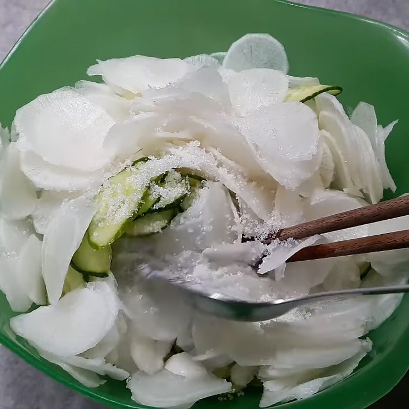 Step 1 Preparing the ingredients for White Radish Salad
