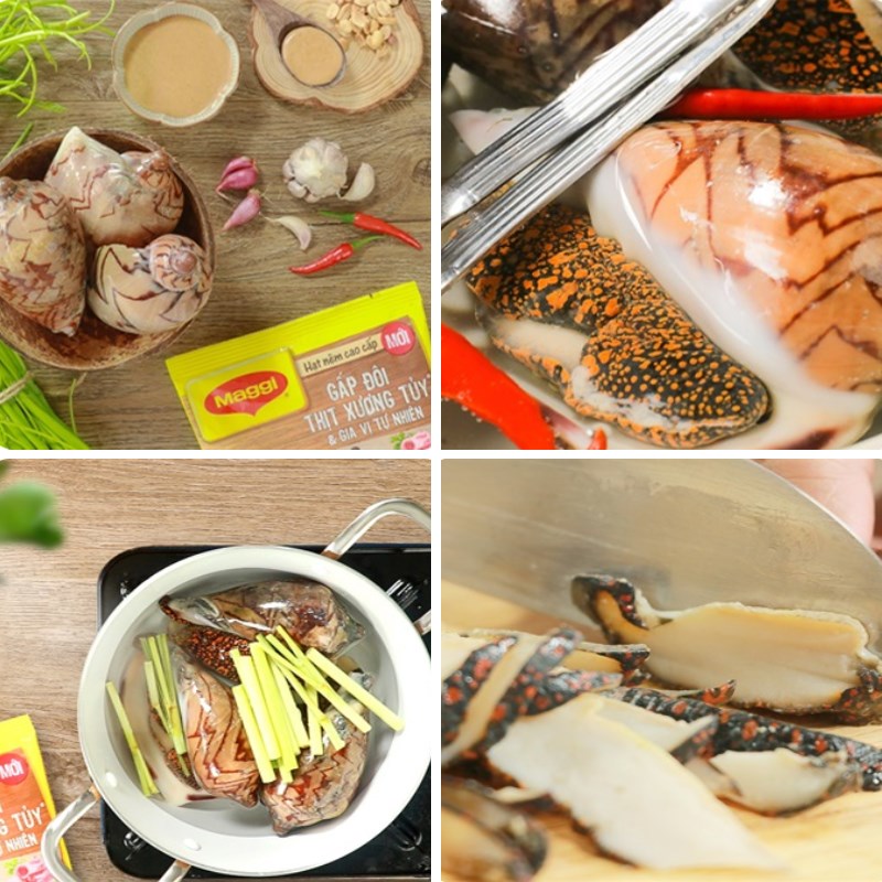 Step 1 Prepare the snails for Stir-fried snails with water spinach