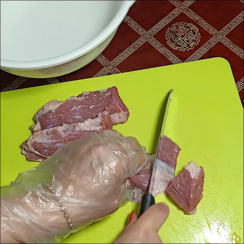 Step 1 Prepare the beef Beef Stew with Gac
