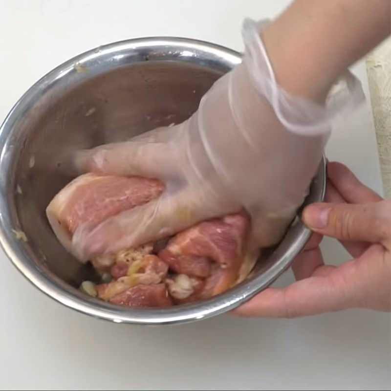 Step 3 Prepare and Marinate Pork Belly Quang Noodle Phu Chiêm