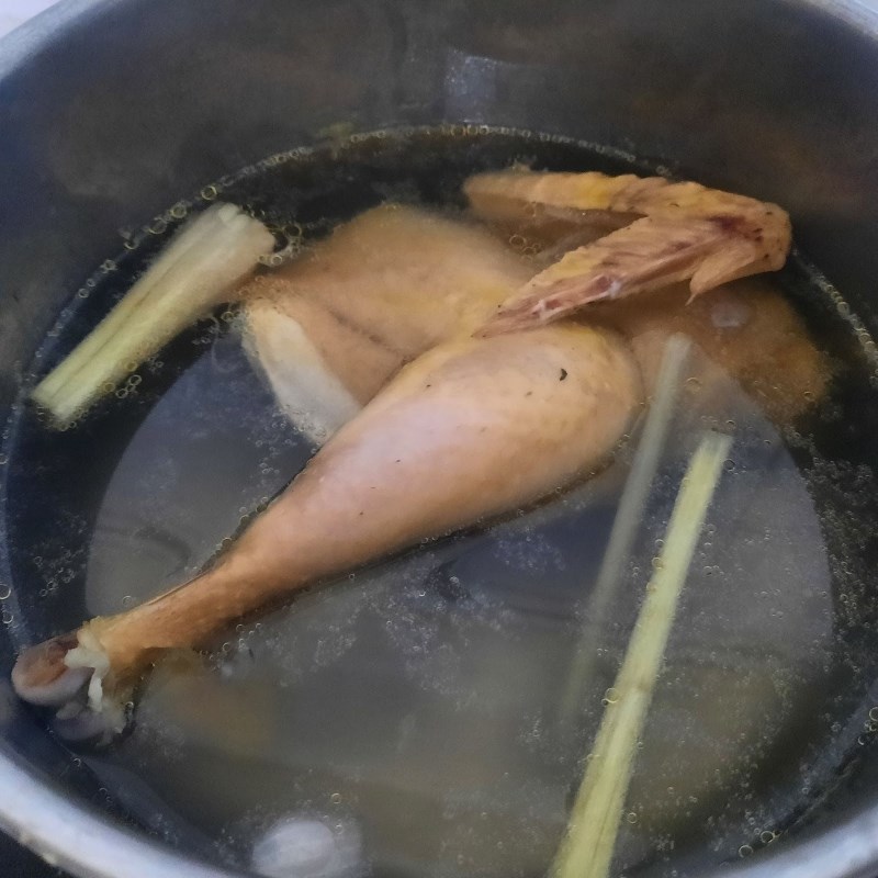 Step 1 Prepare and shred chicken for Chicken Salad with Rice Paddy Herb and Onion