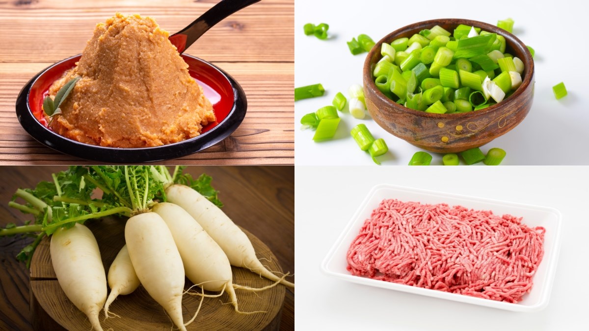 Ingredients for 6 ways to cook miso soup