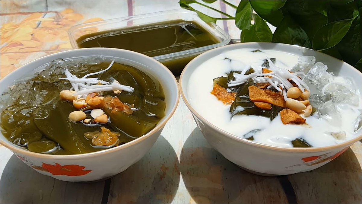 2 ways to make jelly from powder and fresh leaves with a refreshing taste of the northern mountainous region 2 Grass jelly with grass jelly powder