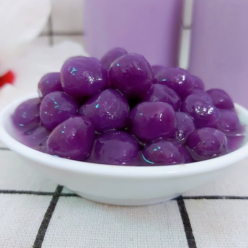 Step 5 Final product Purple sweet potato tapioca pearls