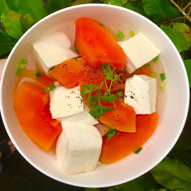Step 3 Final product Vegetarian papaya soup