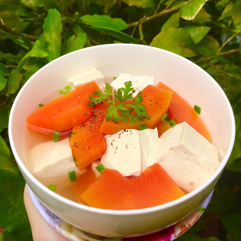 Step 3 Final product Vegetarian papaya soup