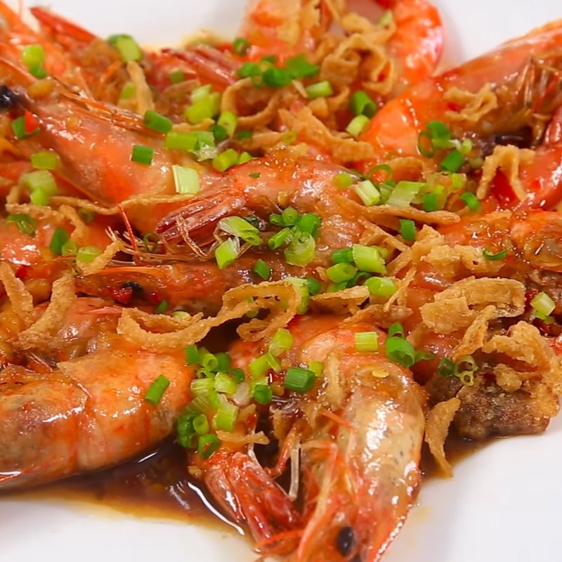 Step 4 Final product Thai style tamarind shrimp