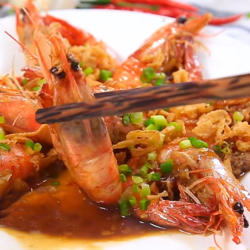Step 4 Final product Thai style tamarind shrimp