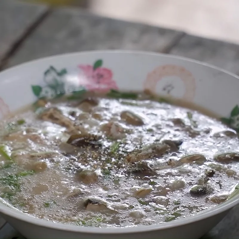 Step 6 Finished product Mushroom porridge with beef
