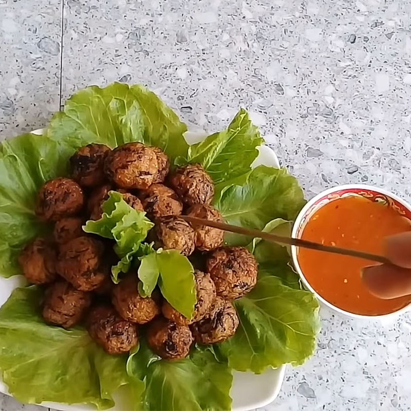 Step 8 Final Product Fish balls in orange sauce