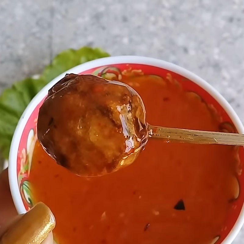 Step 8 Final Product Fish balls in orange sauce