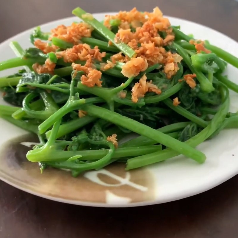Step 4 Final Product Stir-fried Bottle Gourd Shoots with Garlic