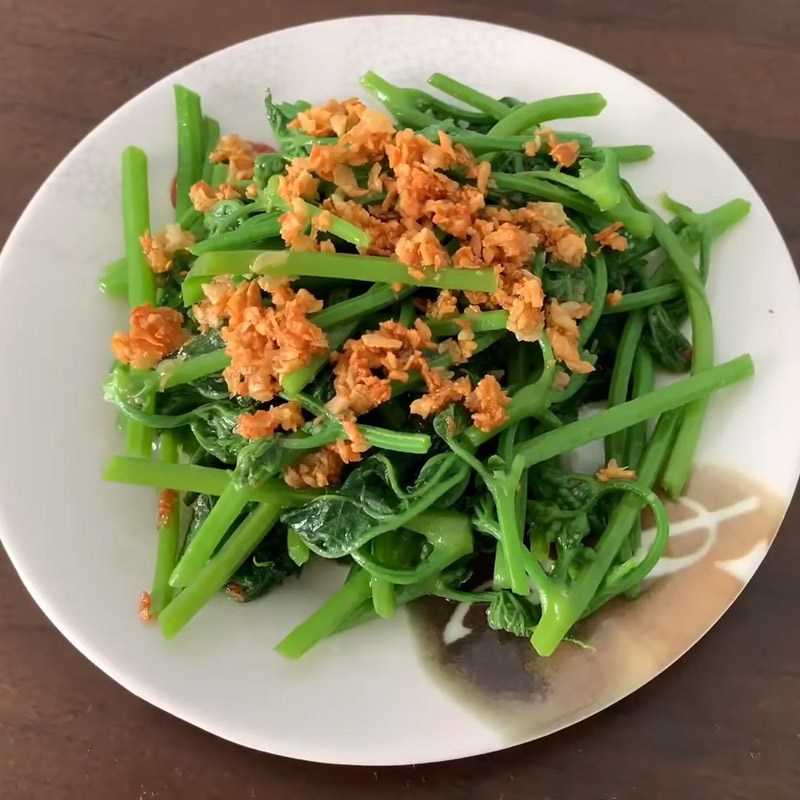 Step 4 Final Product Stir-fried Bottle Gourd Shoots with Garlic