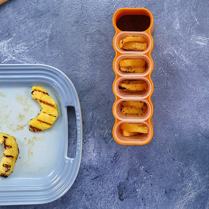 Step 4 Pour into Molds and Freeze Pineapple Ice Cream Stick