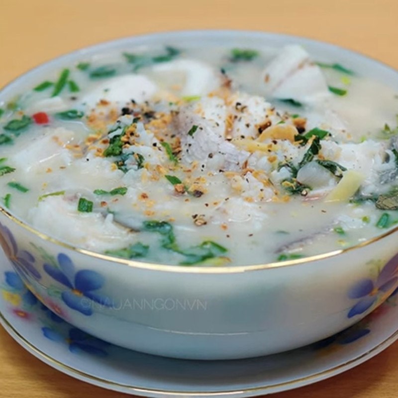 Step 5 Final product Coconut milk porridge with snakehead fish