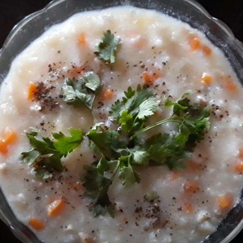 Step 5 Final product Mushroom porridge with minced meat