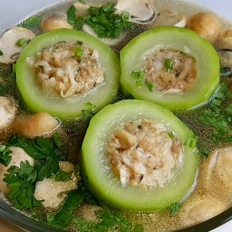 Step 5 Final product Vegetarian stuffed gourd soup