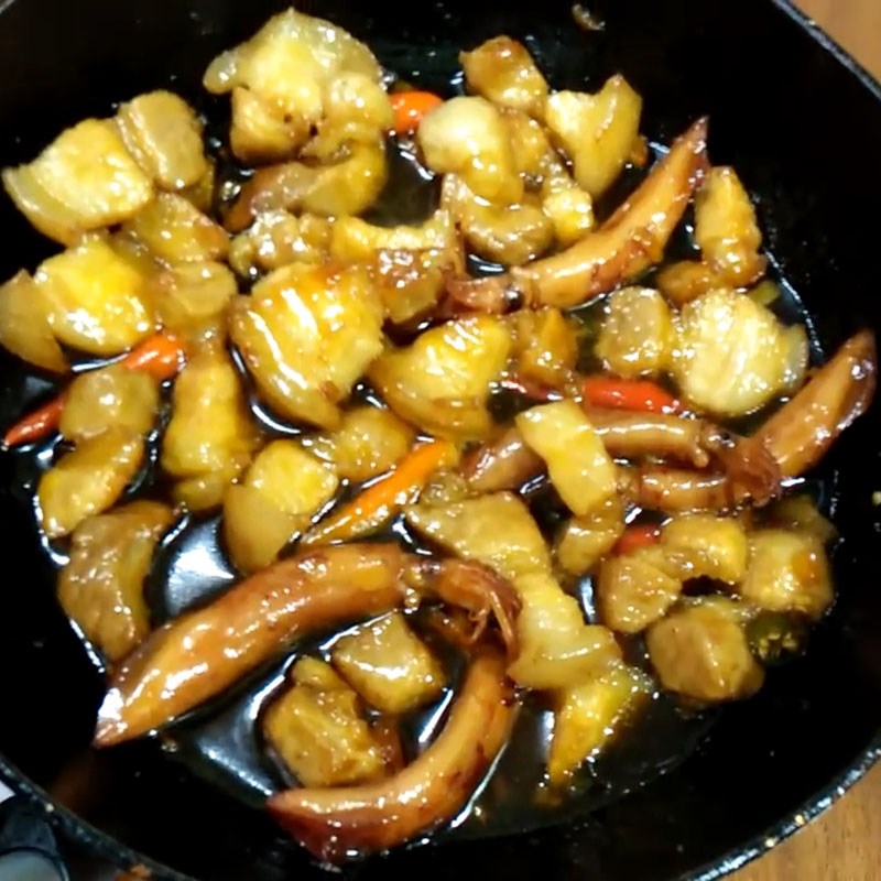 Step 4 Final product Salted squid with pork belly