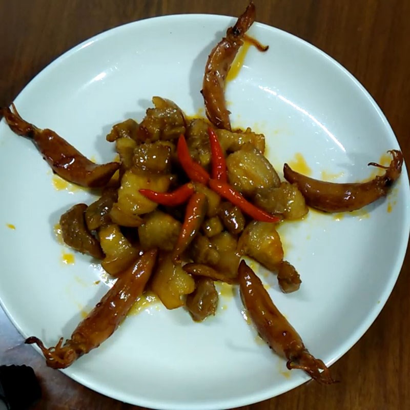 Step 4 Final product Salted squid with pork belly