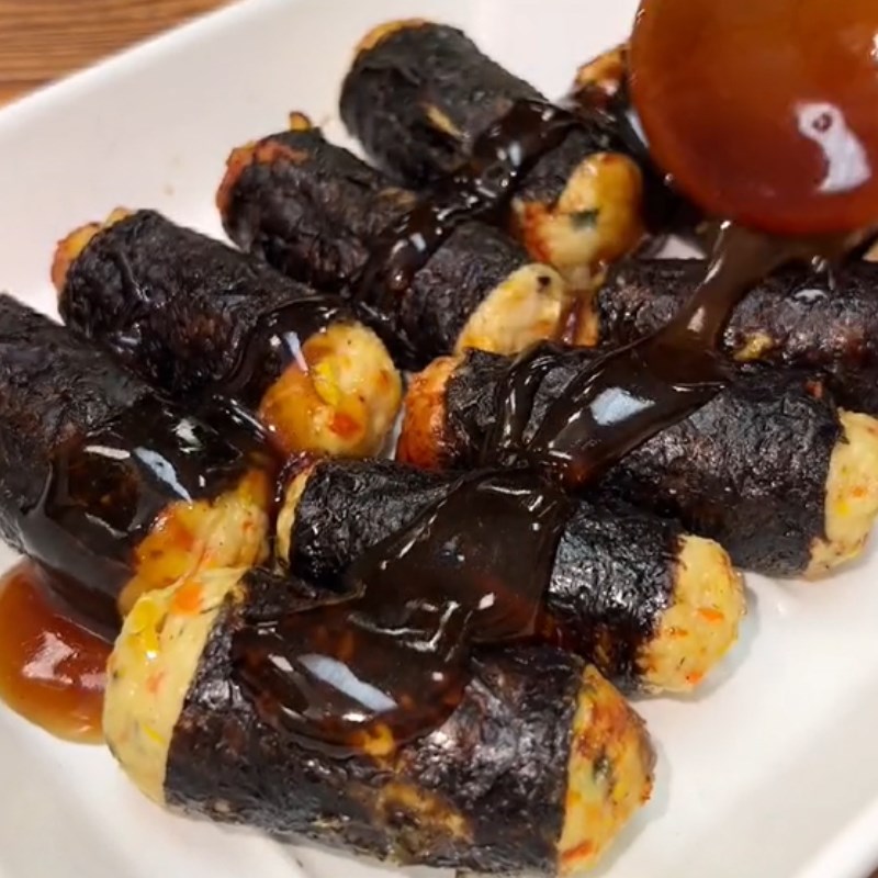 Step 5 Final product Seaweed chicken rolls (Recipe shared from Tiktok Into the kitchen with TasteVN)