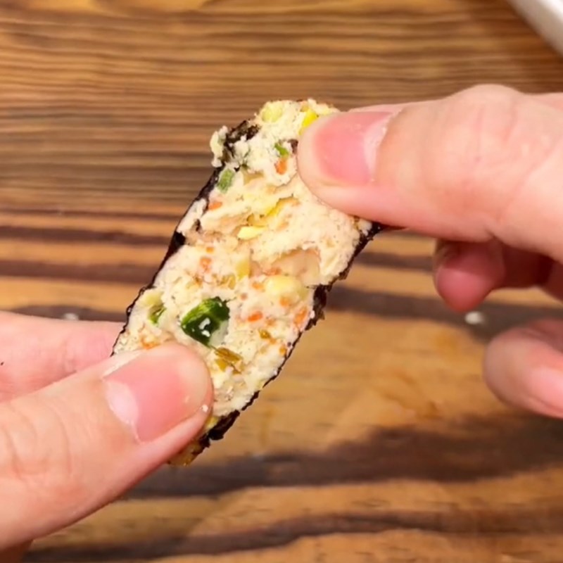 Step 5 Final product Seaweed chicken rolls (Recipe shared from Tiktok Into the kitchen with TasteVN)