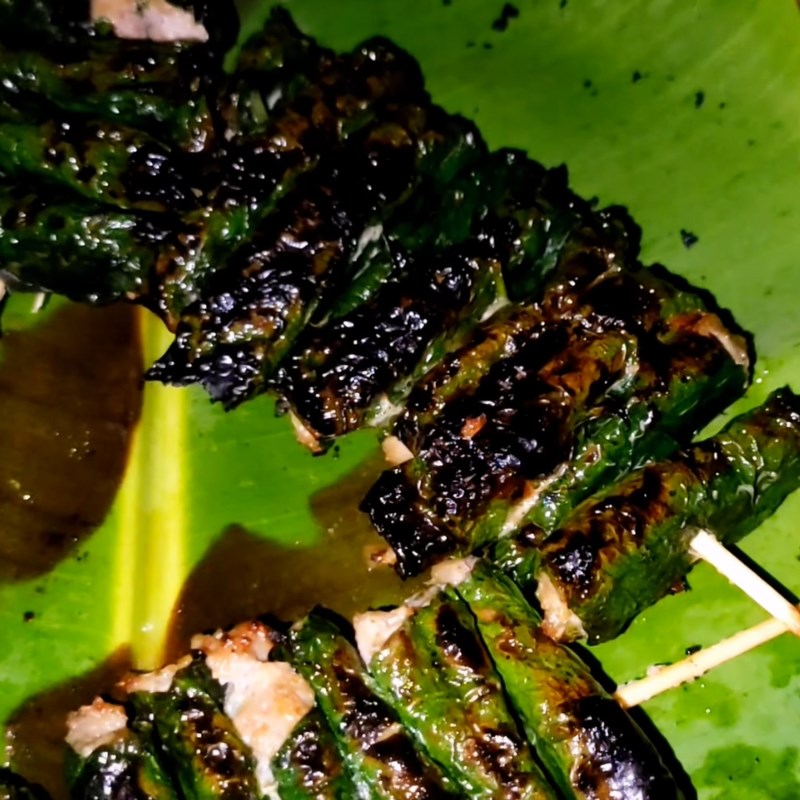 Step 5 Final product Grilled lizard wrapped in lizard leaves