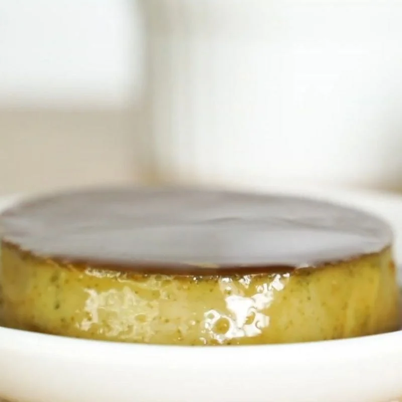 Step 5 Final product Green tea honey flan