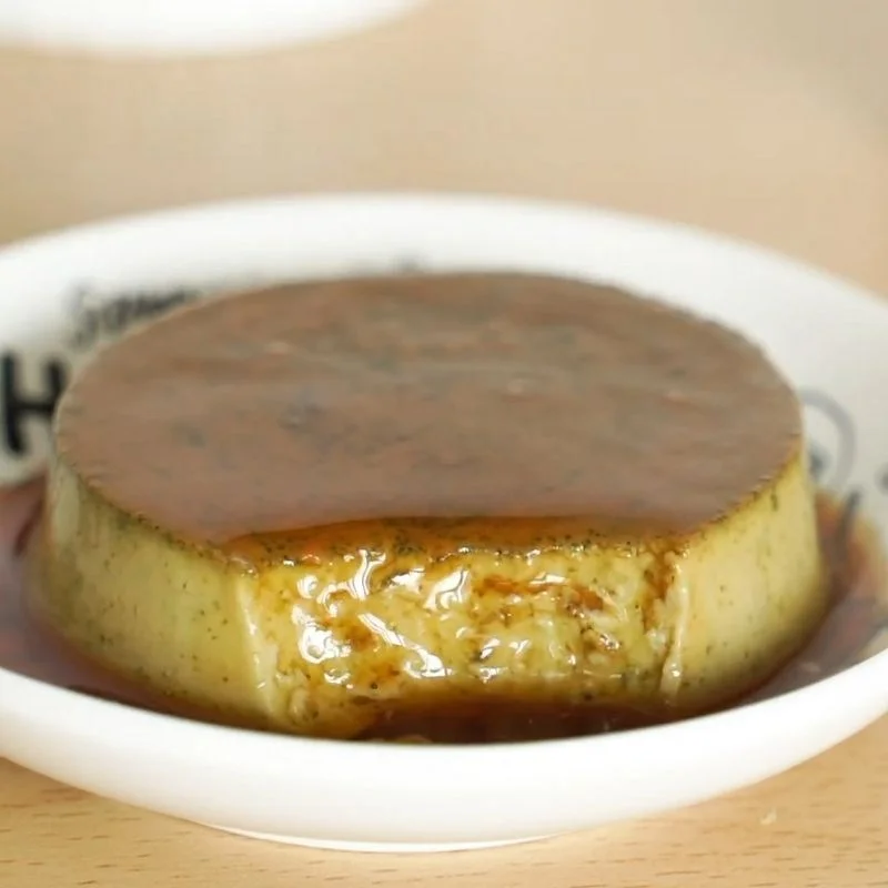 Step 5 Final product Green tea honey flan