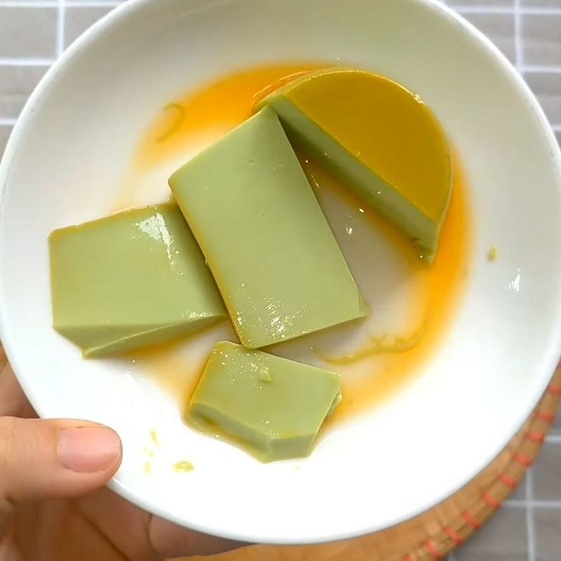 Step 5 Final Product Green Tea Flan with Agar Powder