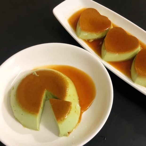 Step 5 Final product Green tea flan