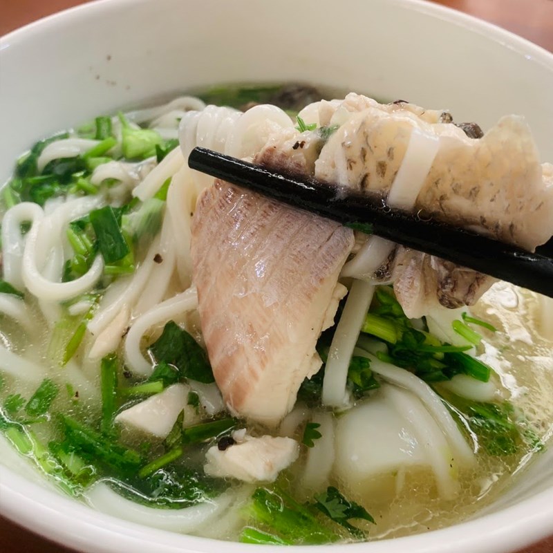 Step 4 Final product of snakehead fish noodle soup (recipe shared by a user)