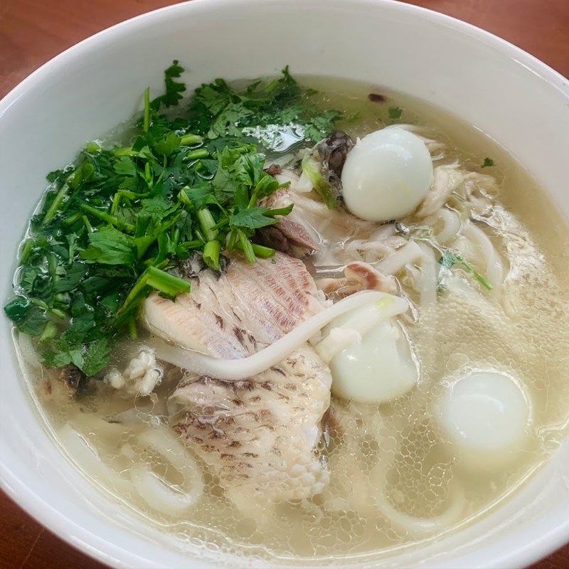 Step 4 Final product of snakehead fish noodle soup (recipe shared by a user)