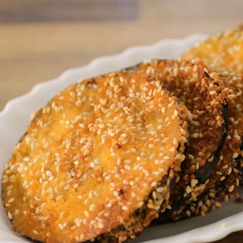 Step 5 Final product Crispy fried eggplant coated with sesame