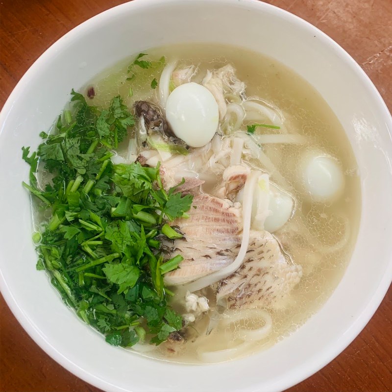 Step 4 Final product of snakehead fish noodle soup (recipe shared by a user)