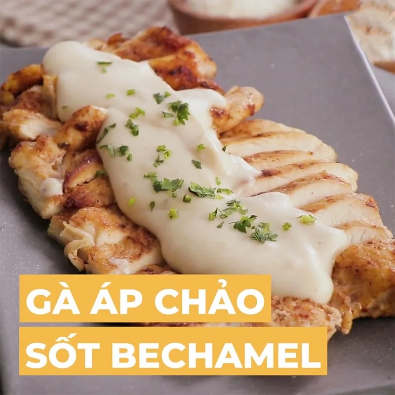 Step 5 Final Product Seared chicken breast with bechamel sauce